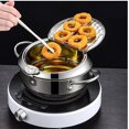 thumbnail image 3 of Deep Fryer Pot Stainless Steel Chip Pan Cooker with Degree Lid Frying Pot for Kitchen 24CM Air Fryer, 3 of 5