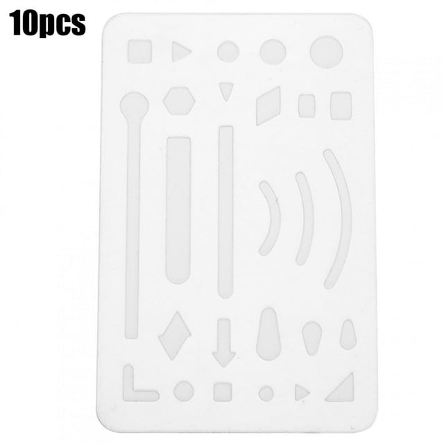 10 Pcs Règle de Modèle de Dessin d'Ingénierie, Bouclier Effaçable Polyvalent, Acier Inoxydable Étudiant, Transparent, Orange