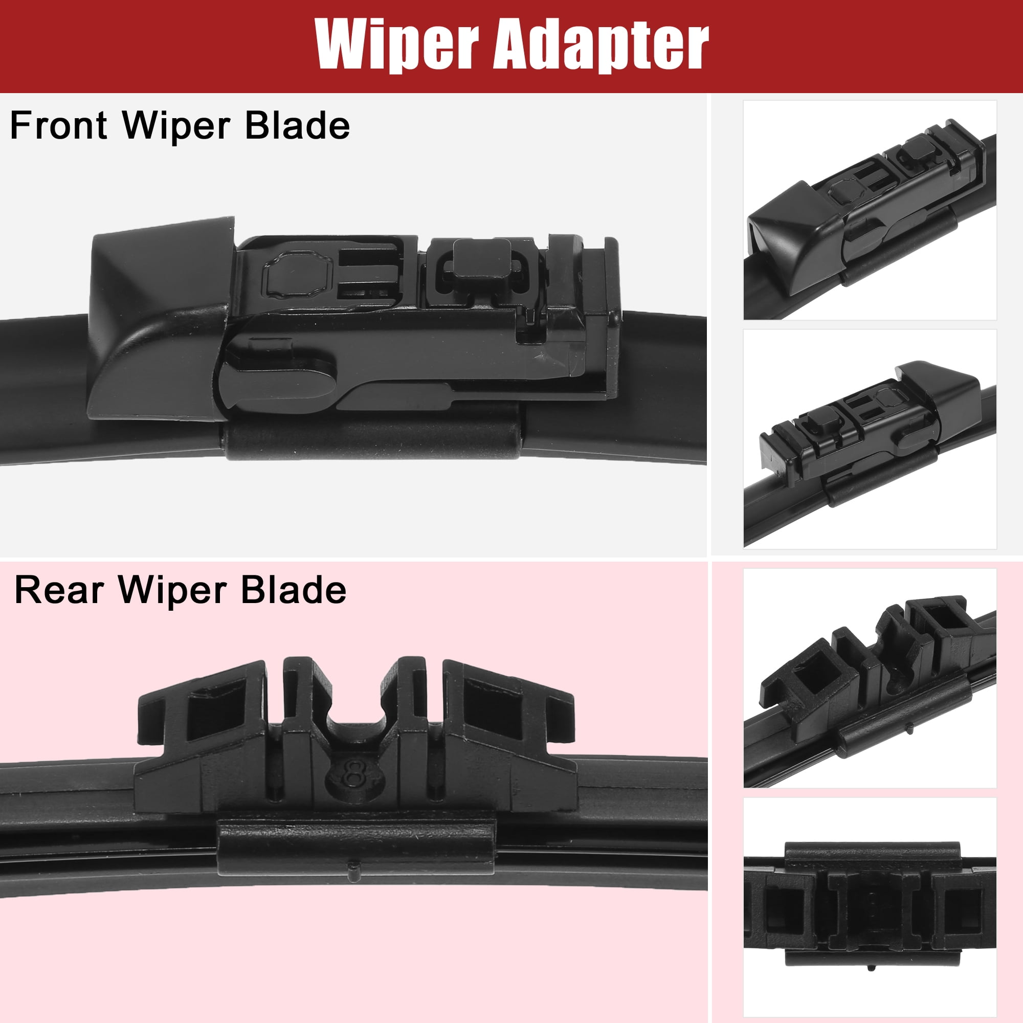 Unique Bargains 3 Pcs 26" 20" 11" Black Front Rear Windshield Wiper Blade Set Fit for BMW X3 with Top-Lock Black