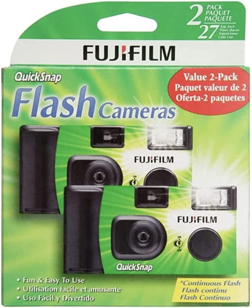 Pack De 2 Appareils Photo Jetables Fujifilm Quicksnap Flash | ISO 400 | 27 Photos | Superia X-TRA | Instantané