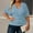 Blue, variant on Women's Plus Size V Neck T Shirt Casual Stretchy Waist Comfortable Summer Fall Top for Everyday Wear with Jeans Long Sleeve Compression Shirt Womens Loose Fit Running Tops Athletic Shirts Women