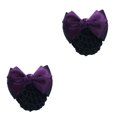 thumbnail image 4 of Transemion Wide Application Bow Work Hair Clips Snood Net For Stylish And Convenient Good Gifts Cloth Bowknot Hair Clip Hairnets Two Bows-dark purple 2Set, 4 of 6