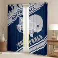 thumbnail image 2 of Feelyou Cartoon Rugby Athlete Blackout Curtains Set of 2 (52x84 Each), Navy Grey Stripe Line Window Curtains, Est Sleep Sports Soccer Curtains and Drapes, Blackout Curtains Room Decor, 2 of 6