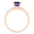 thumbnail image 4 of Solitaire with Accents Engagement Ring for Women - 1.71ct Simulated Alexandrite in 14K Rose Gold Promise Ring, 4 of 6