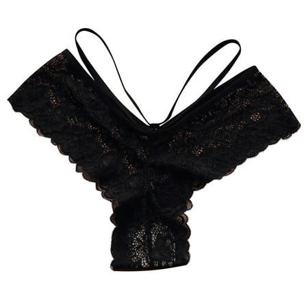 Tuinofas Womens Underwear Sexy String Bikini Panties Lace Lingerie Panties Seamless Thong Bridal Undies Tangas Para Mujer