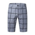 thumbnail image 3 of Pxiakgy mens shorts Male Summer Casual Slim Big Plaid Print Shorts Zipper Fly Semi Elastic Waist Pocket Shorts Men Casual Shorts Grey + XL, 3 of 6