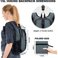 thumbnail image 4 of 15L Unisex Foldable & Packable Hiking Backpack - Lightweight Durable Daypack with Quick-Access Phone Pocket, Compact Design for Travel,Camping & Outdoor Adventures, 4 of 7