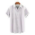thumbnail image 3 of Fnooota Men's Casual Button Up Shirts, Colored Summer Relaxed Fit Vacation Short Sleeve Shirts Purple Size 4XL, 3 of 5