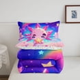 thumbnail image 5 of Manfei 3D-Printed Axolotl Full Size Comforter Sets,Cute Animals Print Bedding Comforter Set,Colorful Stars Reversible,3-Piece,1 Comforter and 2 Pillowcases, 5 of 7