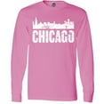 thumbnail image 3 of Inktastic Chicago Skyline Grunge Long Sleeve T-Shirt, 3 of 5