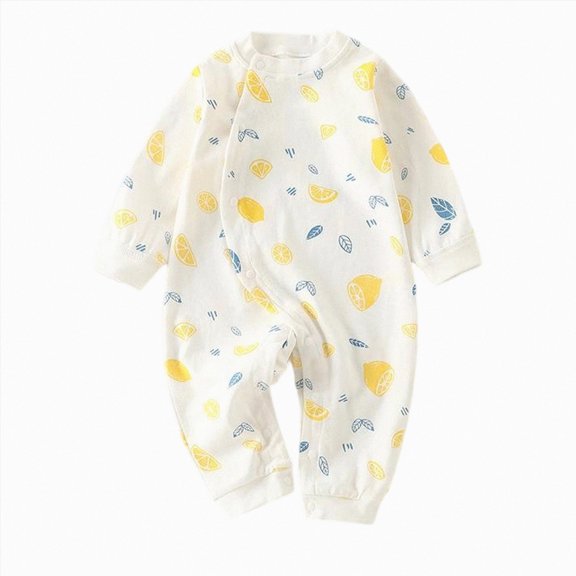 Splozh Infant Girl Pajamas Baby Hooded Suit 3 6 12 18 24 Months Cute Printed Baby Long Sleeved Open Back Hood Climbing Suit,Yellow,12-18 Months