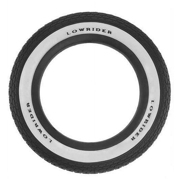 Bike Tire 12 1/2 x 2 1/4 Black/White Side Wall Lowrider Raised Letter HF-120A.