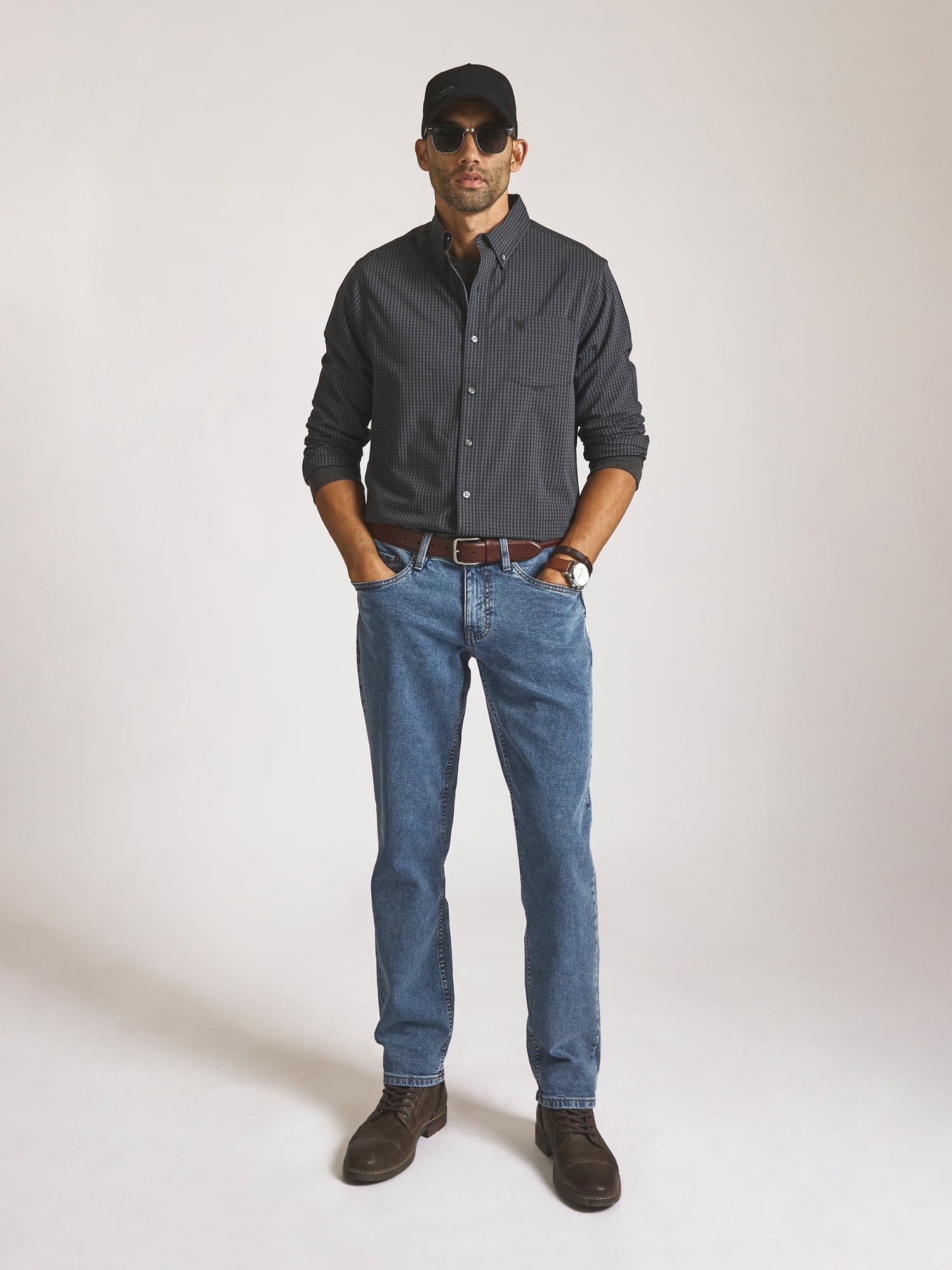 Chaps Men’s and Big Men’s Easy Care Long Sleeve Shirt, Sizes S–2XL