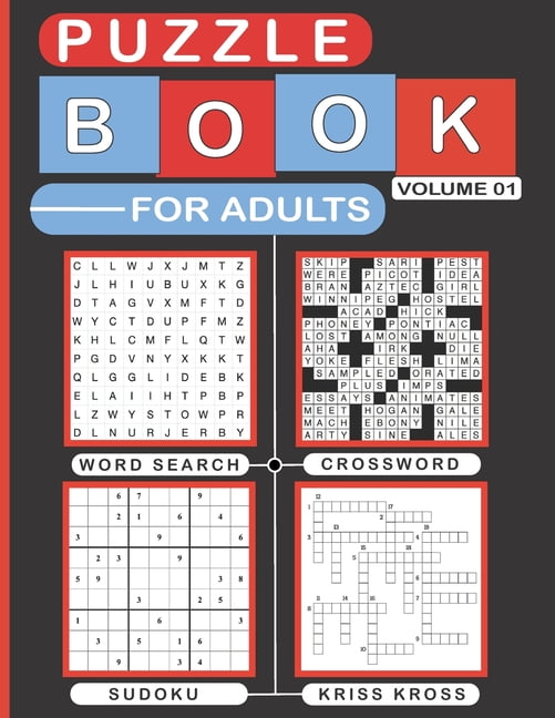 Puzzle Book for Adults Volume 01 Variety Puzzles Book for Adults, Over 200 Brain Game Puzzles