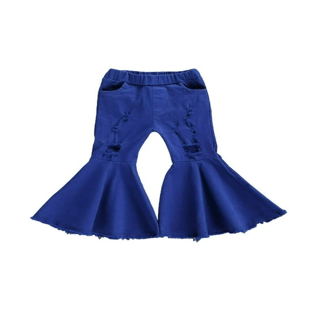 Enfant enfant Filles Jeans Bell Bas Pantalon Évasé Pantalon Long