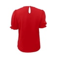 thumbnail image 6 of Stichou Women's Puff Short Sleeve Tops Spring Summer 2026 Crew Neck Trendy Outfits Casual T Shirts Beach Vacation Fashion Clothing Red S, 6 of 6
