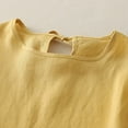 thumbnail image 4 of AherBiu Womens Tops Linen Blouse Crewneck Short Sleeve Lightweight Summer Casual Loose Fitted Ruffle Hem Shirts, 4 of 9
