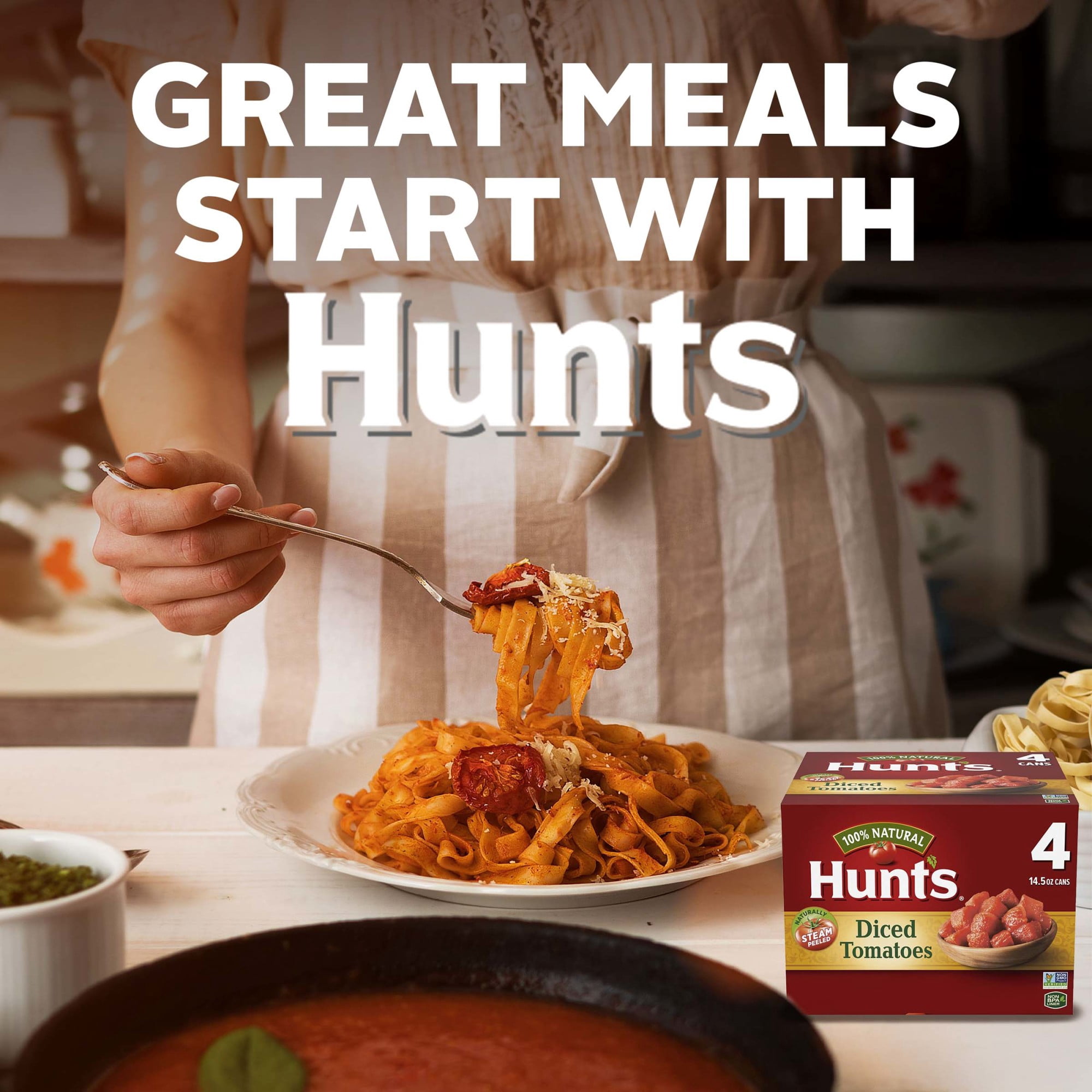 (2 pack) Hunt’s Diced Tomatoes, 14.5 oz. Can, Perfect for Chili & Soups, 4-Count Value Pack