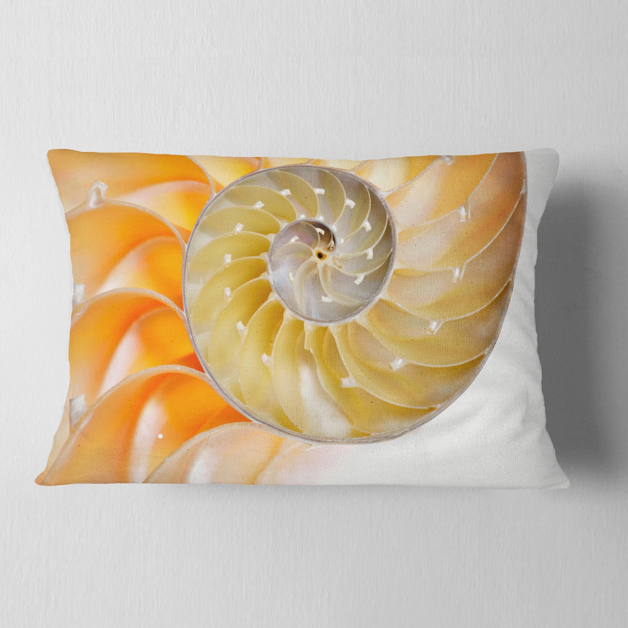 Designart Isolated Nautilus Shell - Contemporary Throw Pillow - 12x20