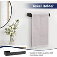 thumbnail image 4 of Matte Black Bathroom Hardware Set, 4-Piece Bath Towel Bar Set SUS304 Stainless Steel Towel Rack Set for Bathroom, 23.6 inches Bathroom Towel Holder Set Wall Mounted, 4 of 12