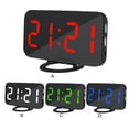 thumbnail image 2 of Pantalla LED Reloj digital Reloj despertador de mesa regulable automático con modo de repetición Puerto USB doble, Pantalla negra, verde Inevent EL3016-07B, 2 of 6