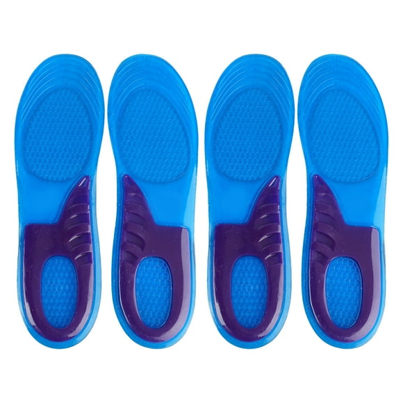 2 pares de plantillas de silicona suaves con absorción de impactos, ventilación y diseño de copa de talón en forma de U, plantilla deportiva para mujeres y hombres (talla L)