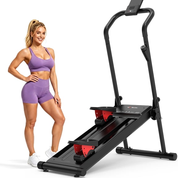 48*22*65" 350 LBS Capacity Stair Stepper Machine with Level-Free Magnetic Resistance Control, Cardio Climber for Home Gym, with 8-Type Data Display, Tablet Holder, 2 Incline Levels