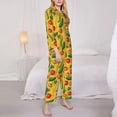 thumbnail image 3 of Balery Colorful Vegetables Conjunto de Pijama con Estampado para Mujer, Conjunto de Dos Piezas con Manga Larga, Ropa de Dormir Suave con Bolsillos, Pijamas Cómodos-XX-Large, 3 of 7