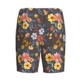 thumbnail image 2 of Lsque Colorful Flowers with Butterfly Mens Sleep Pajama Shorts,Short Pajama Pants, Cotton Ultra-Soft Knit-4X-Large, 2 of 9