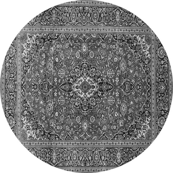 Ahgly Company Indoor Round Medallion Gray Traditional Area Rugs, 8' Round