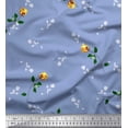thumbnail image 1 of Soimoi Poly Georgette Tissu Feuilles & Fleurs Roses Tissus Imprimés par Yard 42 Pouces de Large, 1 of 3