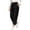 *Black, variant on VBVC Women's Cropped Pleated Capri Pants , Side Button Lounge Trousers For Women , Ladies' High Waisted Pants with Pockets, *Gray , Large