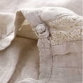 thumbnail image 4 of Women's Cotton Linen Capri Pants with Lace Trim Casual Drawstring Elastic Waist Pants Summer Lightweight Cropped Trousers with Pockets Beige M, 4 of 5