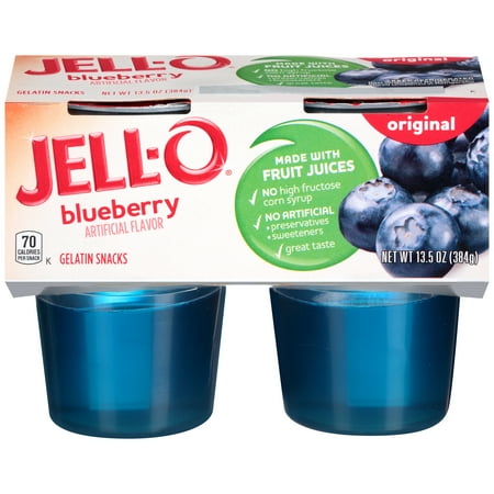 Jell-O Ready to Eat Berry Blue Gelatin Snacks 13.5 oz Sleeve (4 Cups)