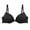 Black, variant on Women Front Closure Lace Push Up Bra, Leaf Pattern Scalloped Lace Underwire Bra, Adjustable Shoulder Straps, Supportive Daily Navy 85C