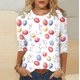 thumbnail image 2 of Tops de Cuello Redondo para Mujeres con Estampado de Carnaval, Blusa Casual de Manga 3/4 para Uso Diario, 2 of 7
