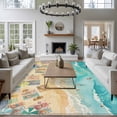thumbnail image 3 of Summer Beach Time Area Rugs 5'x7', Washable Small Throw Rugs for Laundry Room Playroom, Ocean Waves Leisure Time Sandy Indoor Outdoor Rug Non-Slip Low Pile Carpet Runner Reversible Floor Mats, 3 of 8