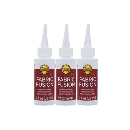 Aleene's Fabric Fusion Glue 2 fl oz 3 Pack, Permanent, Dries Clear, Flexible