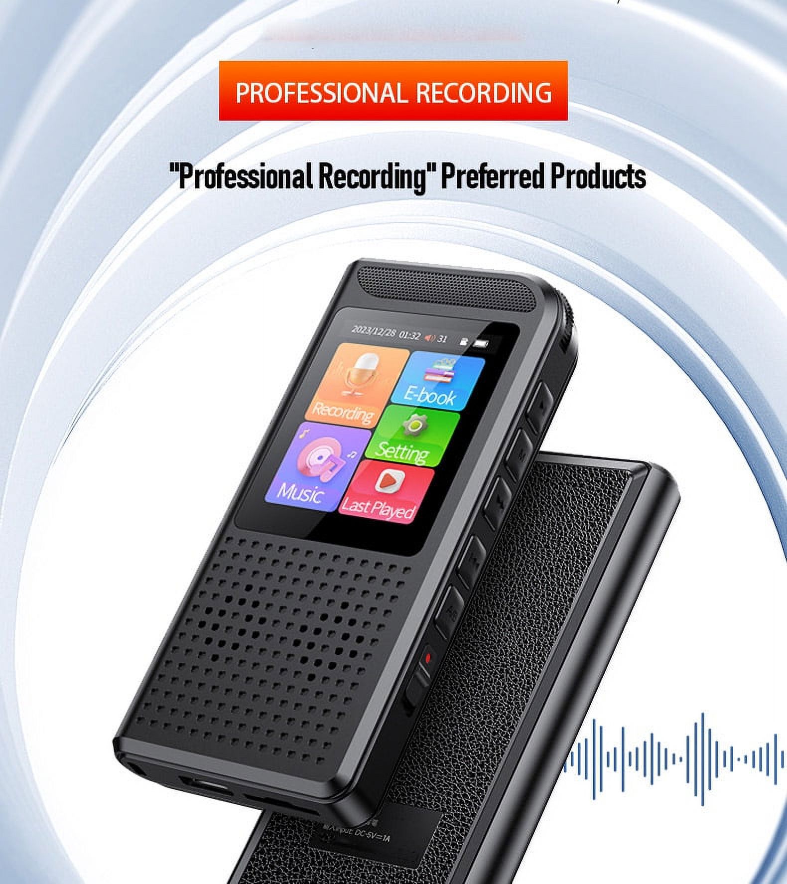 CJBZLCPCOO Voice Recorder Recording Device Digital Voice Recorder for Lectures, Meetings, Interviews Audio Recorder with USB Rechargeable