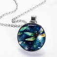 thumbnail image 2 of Dragonfly Glass Design Circular Pendant Women's Necklace - Elegant Jewelry Piece, 2 of 5