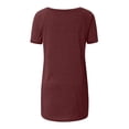 thumbnail image 3 of Women's Tops Long Shirt Short Sleeve T-Shirt Oversize Summer O-Neck Tunic Tops Casual Loose Fit Blouse Basic Tee, 3 of 4