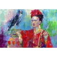 thumbnail image 2 of Wallich, Richard 18x13 Black Ornate Wood Framed with Double Matting Museum Art Print Titled - Frida Bird 1, 2 of 4