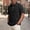 Black, variant on Chest-Pocket Collar Waffle Short-Sleeve Collared, Soft Pique Fabric for Weekend Mall Shopping White S