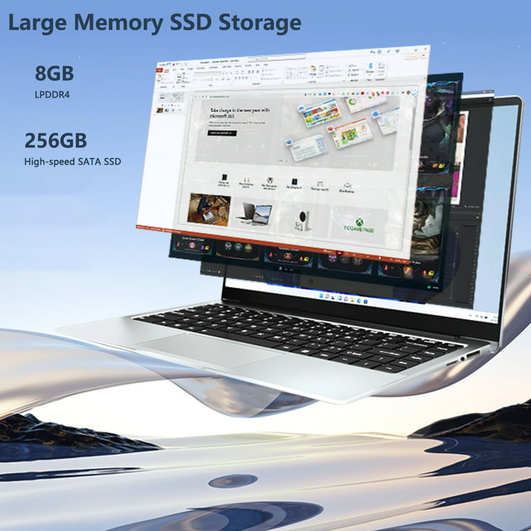 KUU Xbook-3 Laptop Ultra Slim 14 Laptop Windows 11, Intel Celeron 8GB RAM 256GB  SSD Laptop With Bluetooth,HDMI 