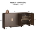thumbnail image 2 of ROGALIS 60" Sideboard Buffet Cabinet with Storage & Adjustable Shelves, Farmhouse Curved Design Coffee Bar Cabinet with 4 Doors,Walnut, 2 of 7