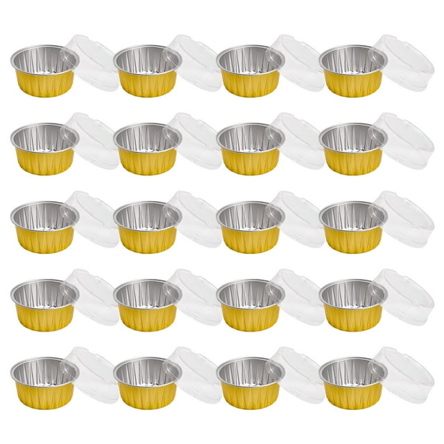 TIMIFIS Moules en Papier D\'aluminium Jetables pour Cuisson, Chauffage, Rangement, Préparation des Aliments, Doublures Réutilisables pour Friteuse à Air Chaud, Cupcakes, Coupes à Pudding pour Mariage, Noël, Cuisine, Fête, Fournitures des Fêtes