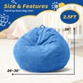 thumbnail image 4 of Puf Cansunna Teardrop con espuma viscoelástica, tamaño pequeño, azul, 4 of 8