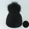 thumbnail image 2 of iHPH7 Kids Beanie Cute Beanie Ski Hat Kids Skull Cap Warm Hat Knitted Beanie Kids Winter Hat Black One Size, 2 of 4