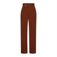 thumbnail image 4 of Sngxgn Women's High Waist Wide Leg Cargo Pants with Pockets Casual Fit Stretch Leggings Gym Sweatpants(Brown,XL), 4 of 4