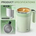 thumbnail image 5 of Self-Stirring Coffee Mug 12oz – Electric & Rechargeable with Magnetic Stirring, Temperature Display, Lid – BPA-Free, Auto Mixing for Hot/Cold Drinks (Green), 5 of 9